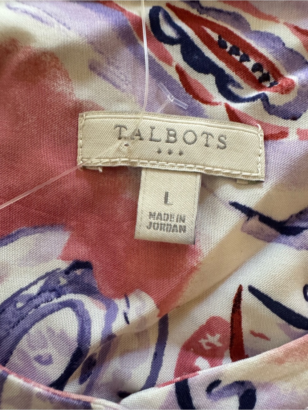 Talbots Pink Paisley Ruffle-Trim Button Blouse - Picture 3 of 7